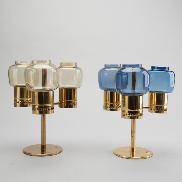 HANS-AGNE JAKOBSSON, Two table candle holders and one wall candle holder, Markaryd, second half of the 20th century.