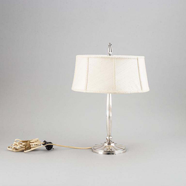 A CG Hallberg silver plated 1920/30's table lamp,