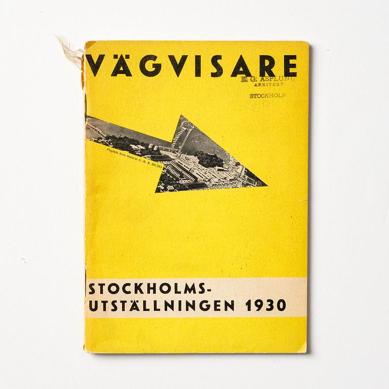 Stockholm Exhibition 1930, catalogue and brochures, three pieces, provenance Gunnar Asplund.