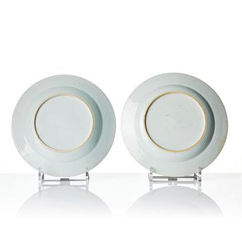 A set of 12 famille rose dishes, Qing dynasty, Qianlong (1736-95).