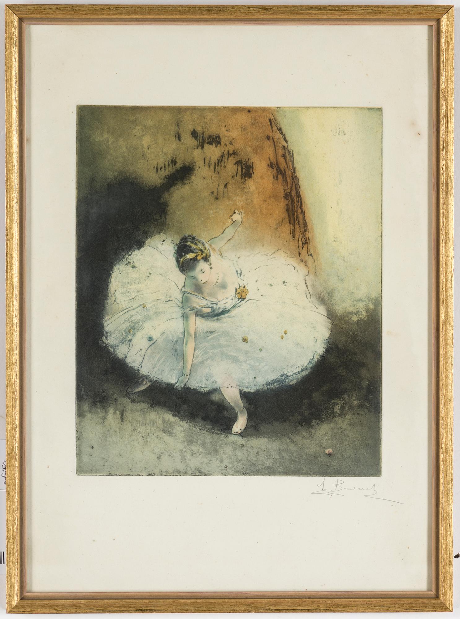A litograhp in colors, Auguste Brouet, signed.