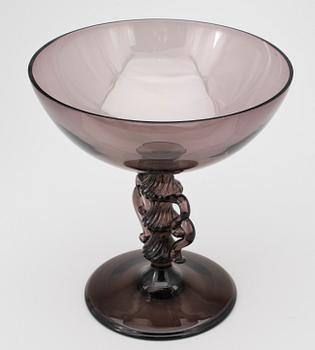SKÅL PÅ FOT, glas, Hyttarbete, "Vingarna", Simon Gate, Sandvik, 1920-tal.