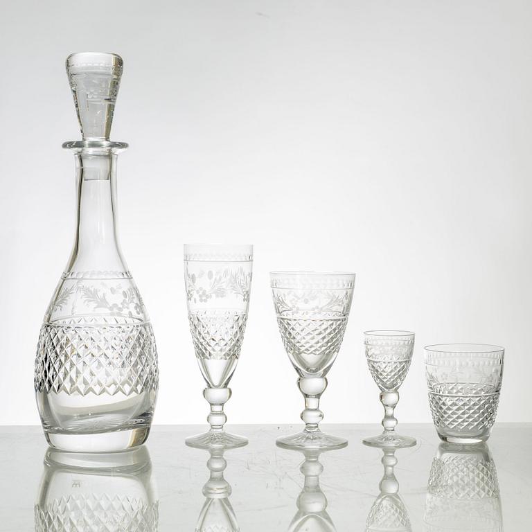 Fritz Kallenberg, a 28-piece "Elvira Madigan" glass service, Kosta, Sweden.