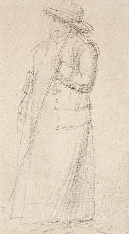 Johan Tobias Sergel, Promenerande man med käpp (sannolikt konstnären Louis Jean Desprez).