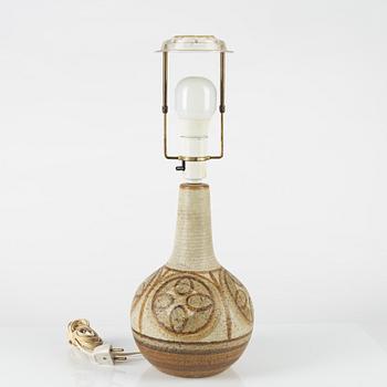 A handmade stoneware table lamp, Søholm Stentøj, Bornholm, Denmark.