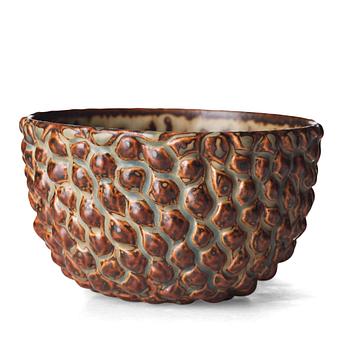 137. Axel Salto, a "Sung glaze budding style" stoneware bowl, Royal Copenhagen, Denmark.