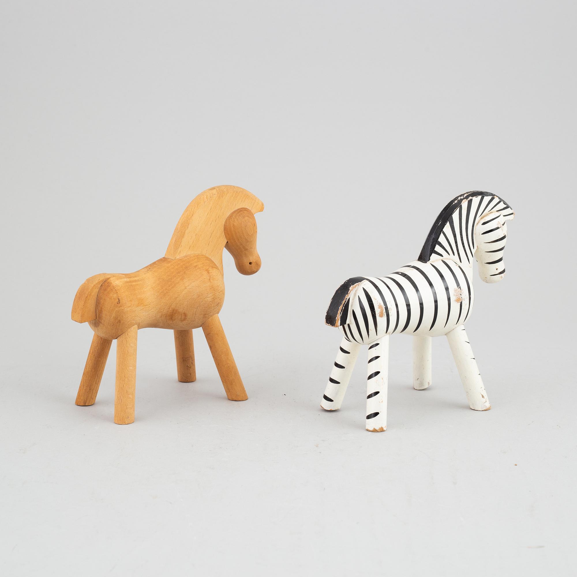 Two wooden figurines by Kay Bojesen, Denmark.