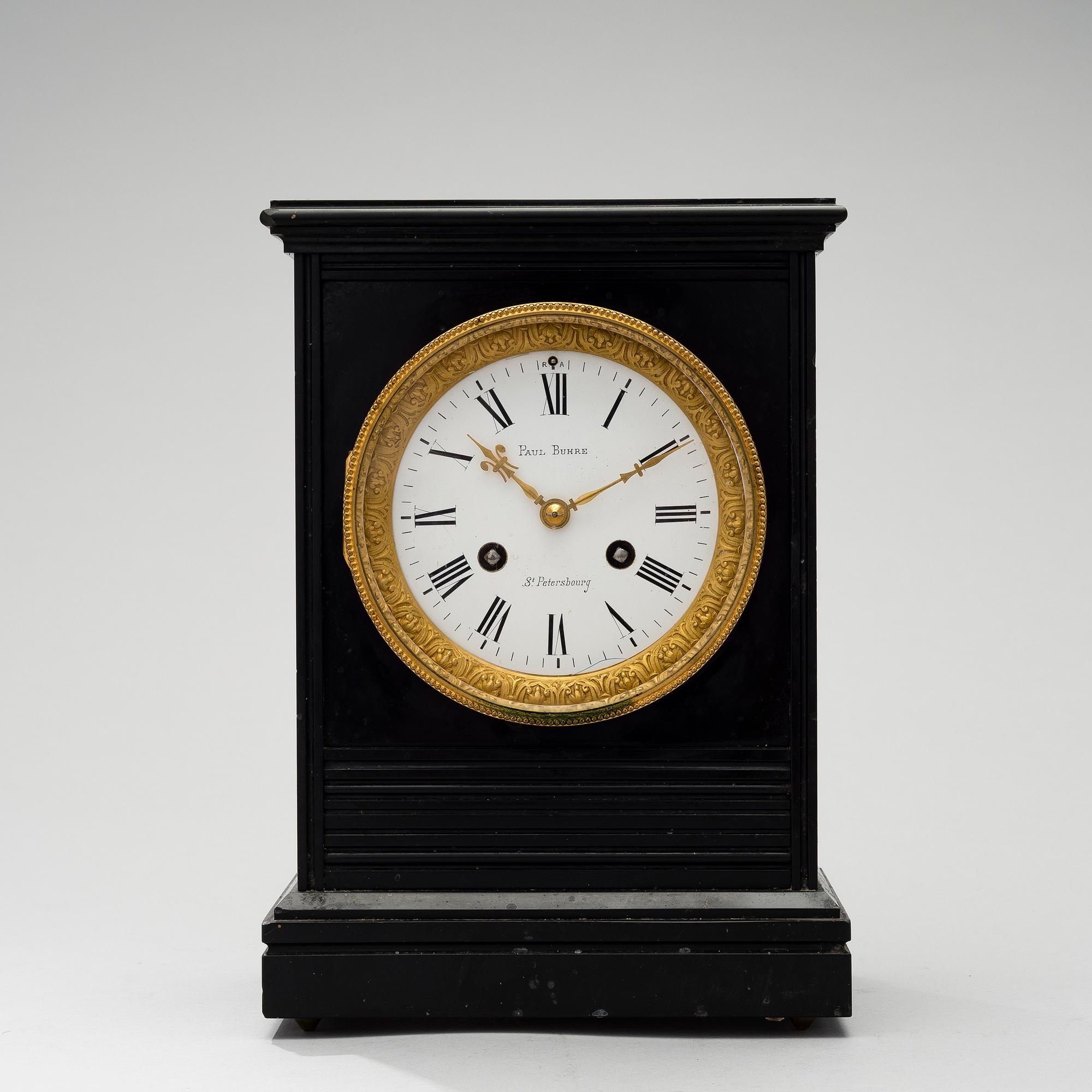 A MANTLE CLOCK, St.Petersburg, Pavel Buhre ca 1870-90.
