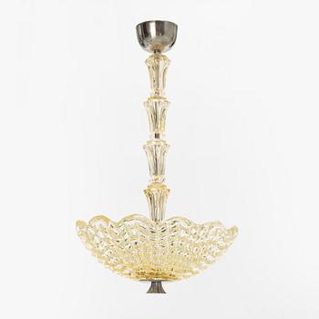 Taklampa, Swedish Modern, Orrefors, 1940-tal.