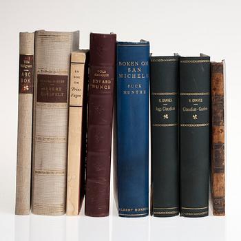 BÖCKER, 8 st, konsthantverk och historia, 1853 och 1900-talets första hälft.