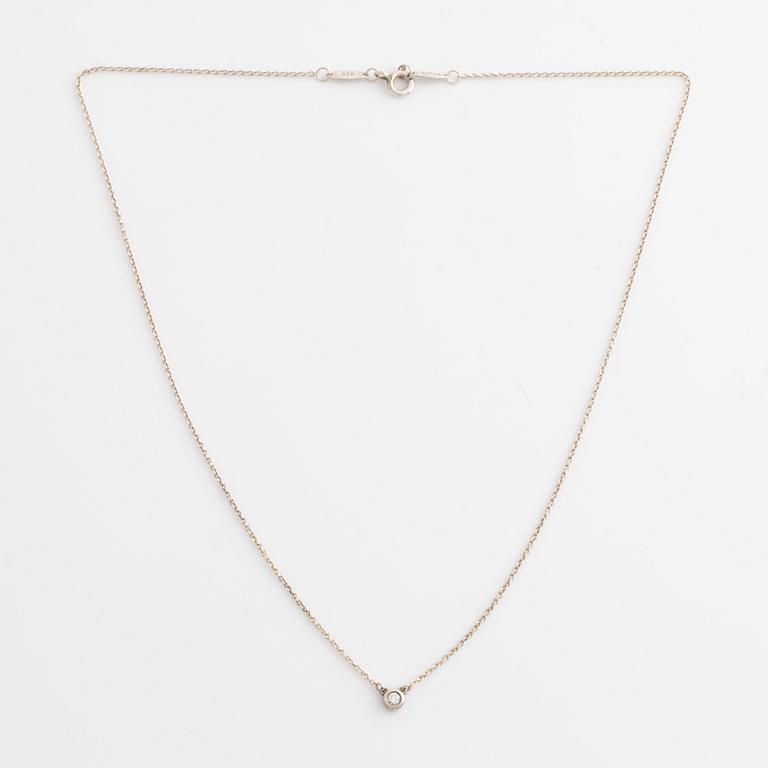 Tiffany & Co, Elsa Peretti, collier "Diamonds by the Yard" silver med briljantslipad diamant.