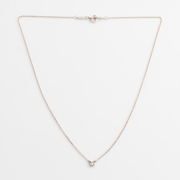 Tiffany & Co, Elsa Peretti, collier "Diamonds by the Yard" silver med briljantslipad diamant.