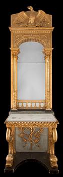 715. A Swedish Empire mirror and console table by P. G. Bylander.