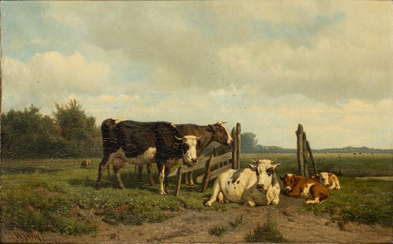 Hendrick Savry, Sommarlandskpa med kor, kalvar och får.