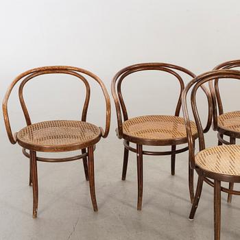 A SET OF 3+2 BENTWOOD CHAIRS SECOND HALF OF 20TH CENTURY.