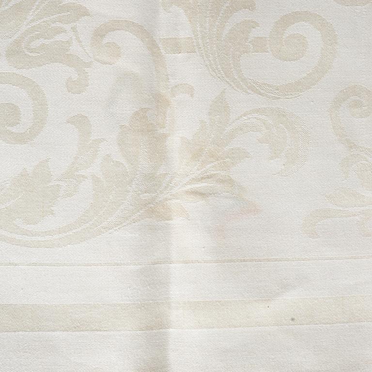 Two linnen table cloths and ten linnen napkins, Sweden, late 19th century.