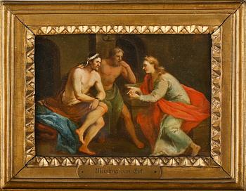 OKÄND KONSTNÄR, olja på pannå, 1700-tal.