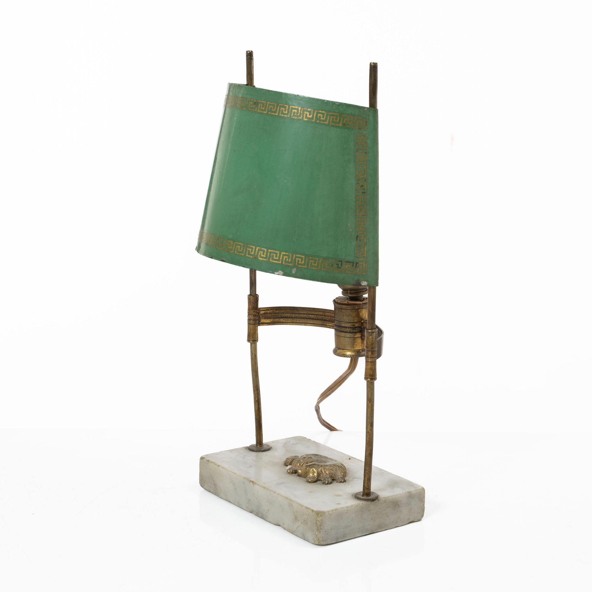 A late Gustavian one-light reading lamp, circa 1800.