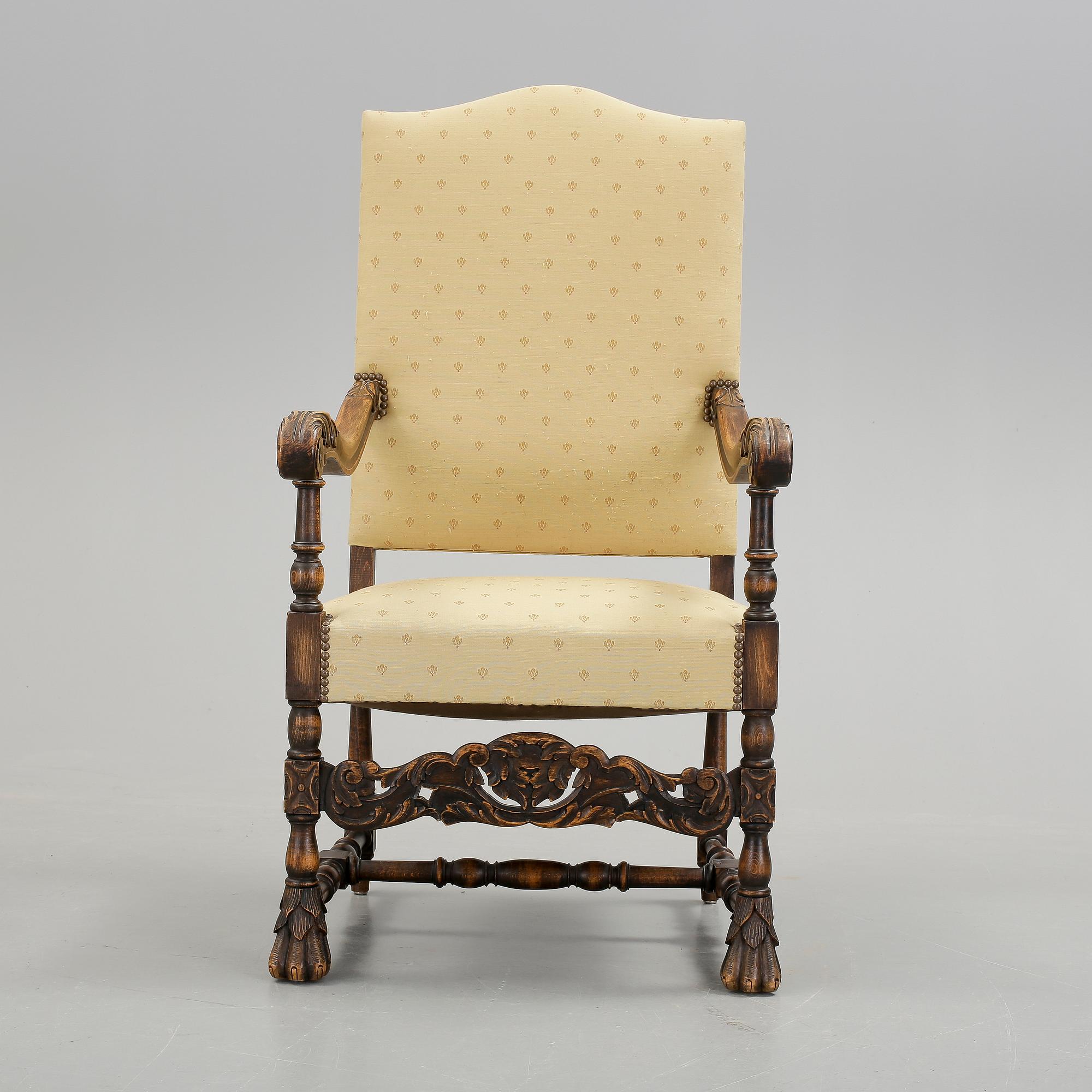 KARMSTOL, barockstil, sent 1800-tal.