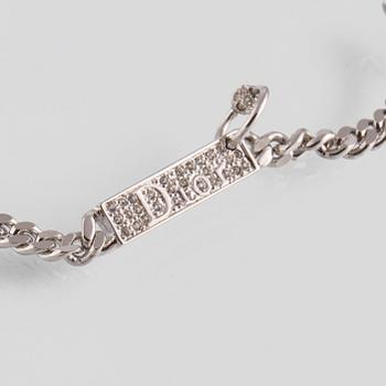 COLLIER, vitmetall samt strass, Christian Dior.