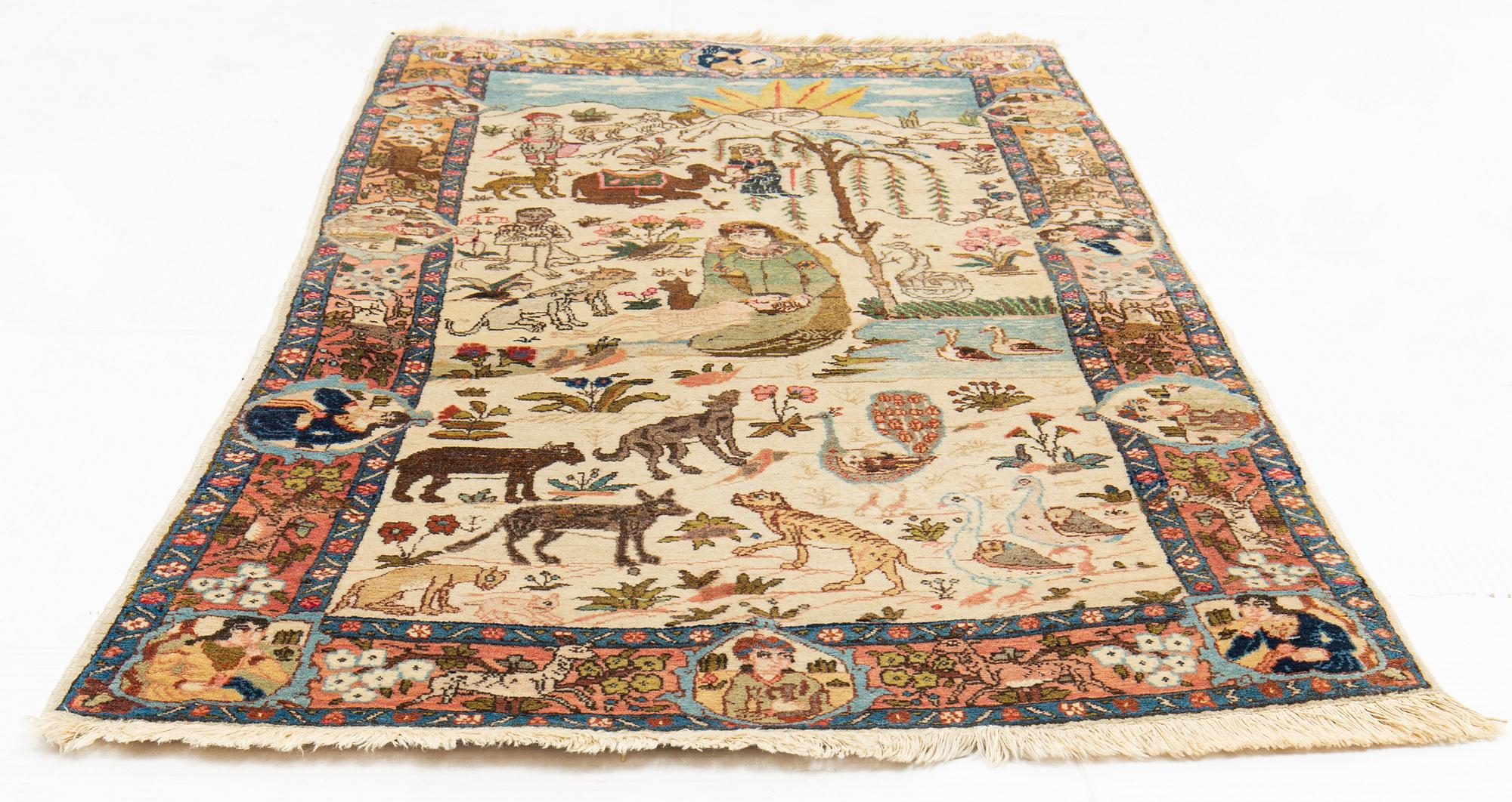 A rug, semi-antique Tabriz, ca 142 x 81 cm.