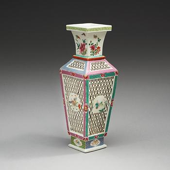 A famille rose vase, Qing dynasty, 18th  Century.