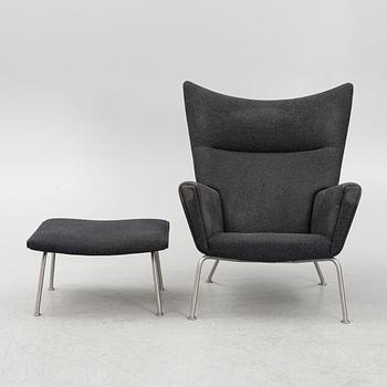 Hans J. Wegner, armchair and footstool, "Wing Chair", CH-445, Carl Hansen & Søn, Denmark.