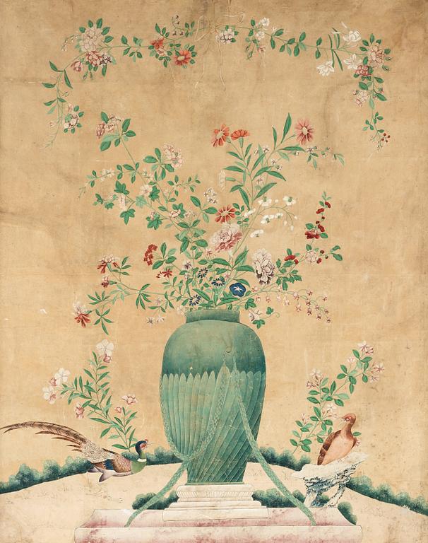 MÅLNING, akvarell på papper. Qingdynastin (1644-1912).