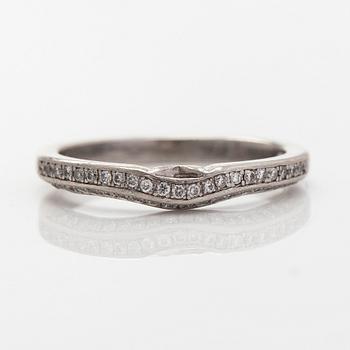 Ring, half eternity, platinum with diamonds.