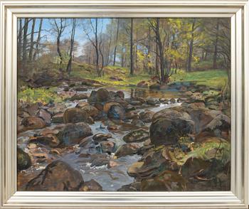 Herman Österlund, "Vårdag vid bäcken".