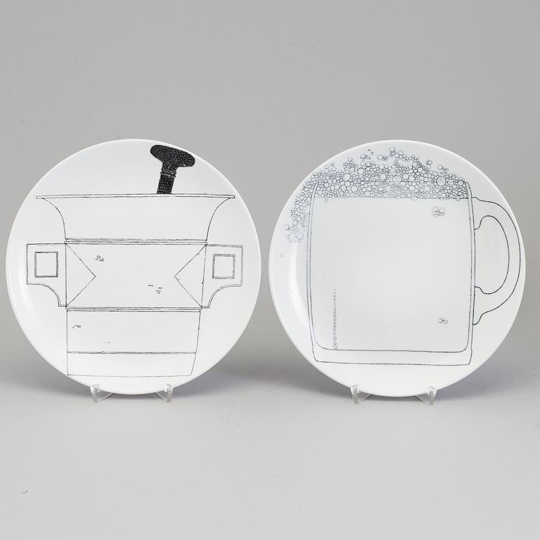 STIG LINDBERG, "Restaurangtallrikar", 8 st, porslin, Gustavsberg, 1970/71.