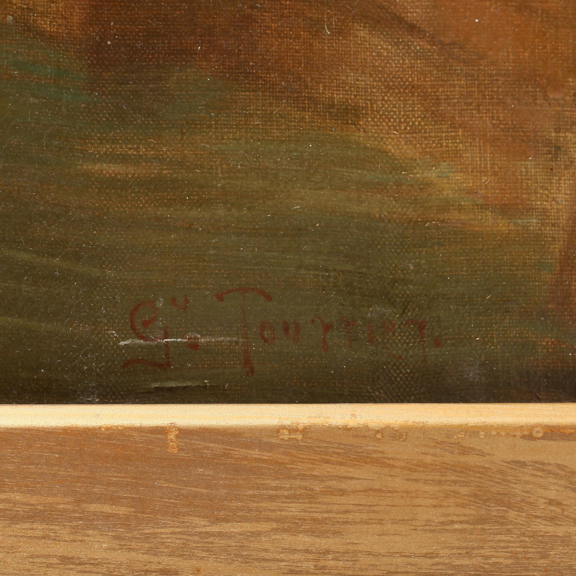 GUSTAVE L TOURRIER, tillskriven, olja på duk, signerad.