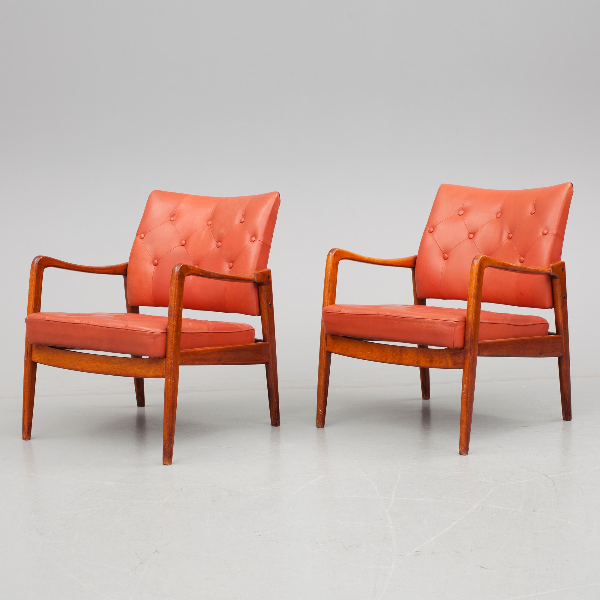 FÅTÖLJER, ett par, 1900-talets andra hälft, Sverige.