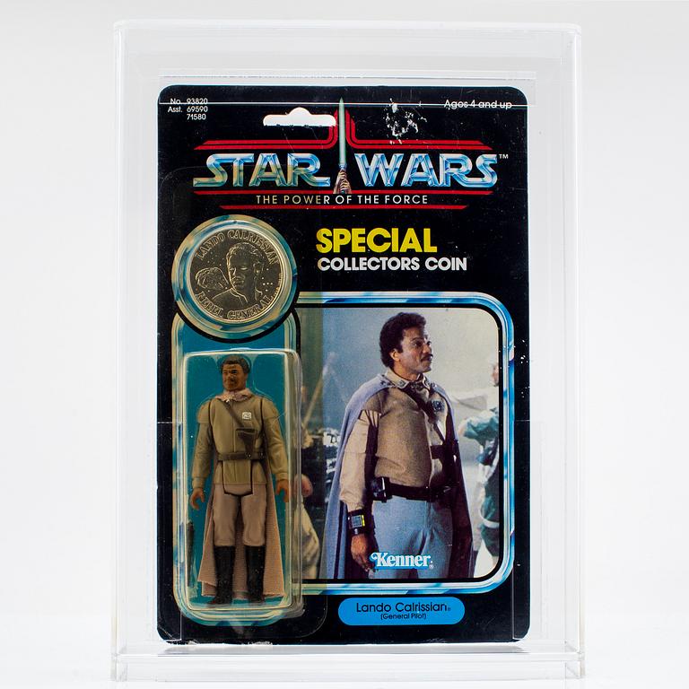 STAR WARS, Chewbacca, Han Solo (In Carbonite Chamber) & Lando Calrissian (General Pilot), POTF, 92 back, Kenner 1984.