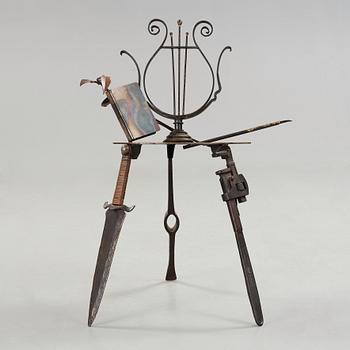 A Mark Brazier Jones 'Lyre' metal chair, England 1990.