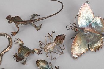 FIGURINER, 12 st, silver, ej stämplade, 1900-tal. Totalvikt 73 g.