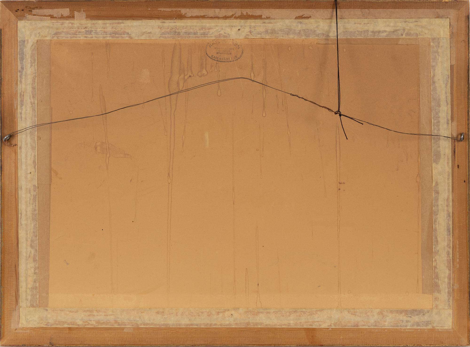 Gustaf Fjaestad, woodcut in colours, signed and dated 19?.