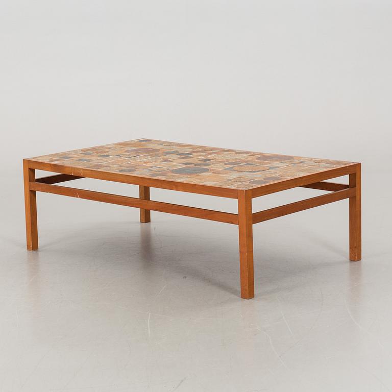 A TUE POULSEN TILE TOP SOFA TABLE, DENMARK.