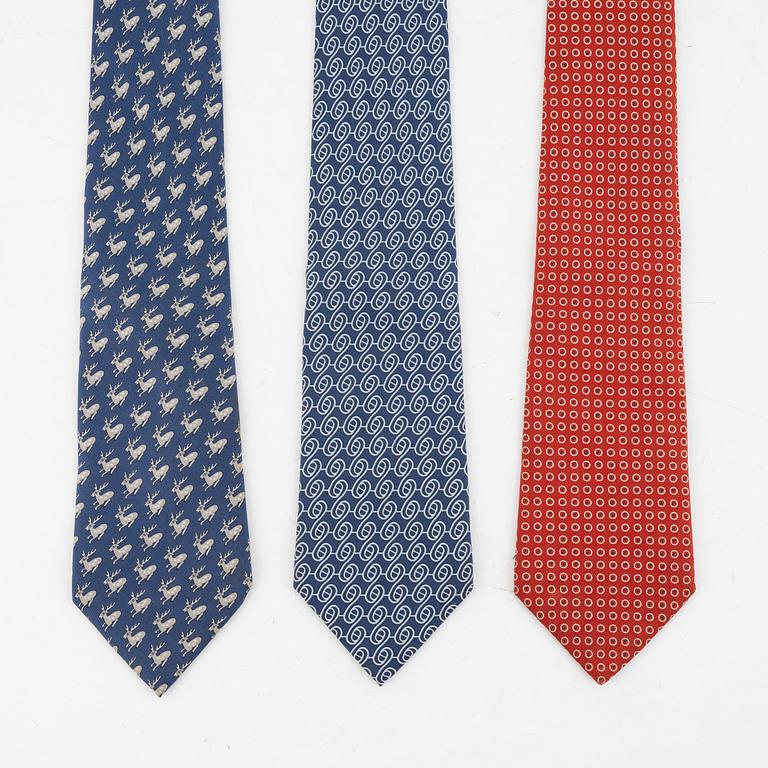 Hermès, three ties.