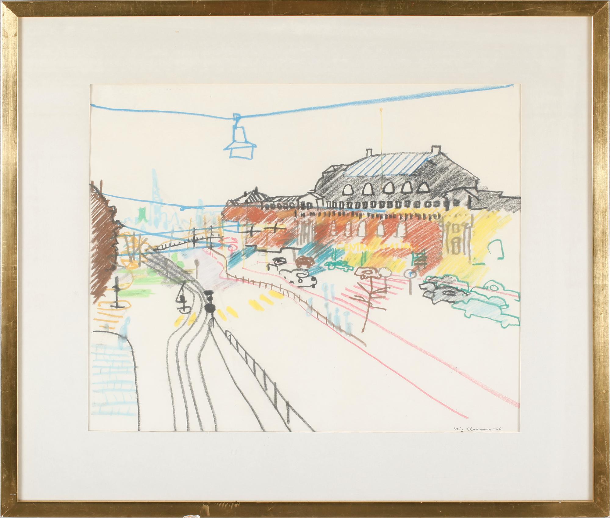 STIG CLAESSON (SLAS), färgkrita, signerad och daterad -66.