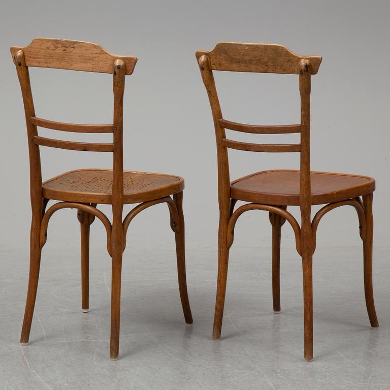 Eight early 20th Century chairs by Kohn, Vienna, Austria.