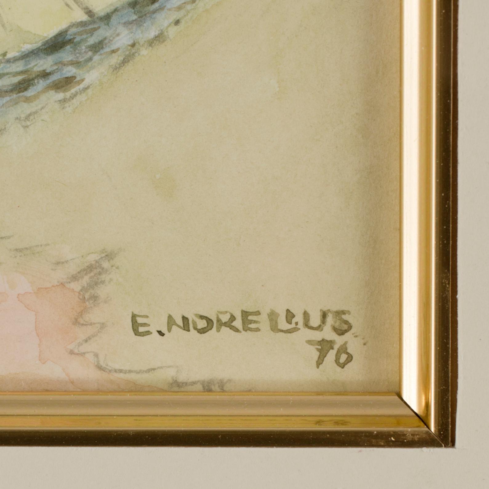 EINAR NORELIUS, akvarell, signerad och daterad 76.