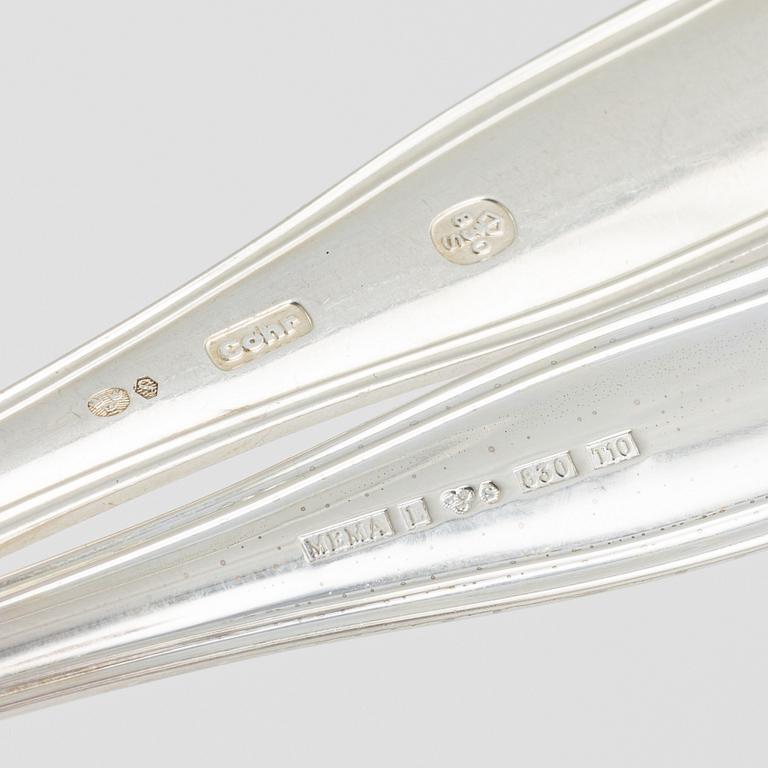 A Swedish Silver Cutlery, model 'Sachsisk' including mark of Mema, Lidköping 1993 (24 pieces).