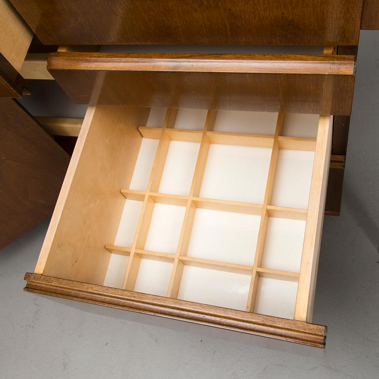 A 1960s sideboard and a stool, for Paul Boman, Finland.