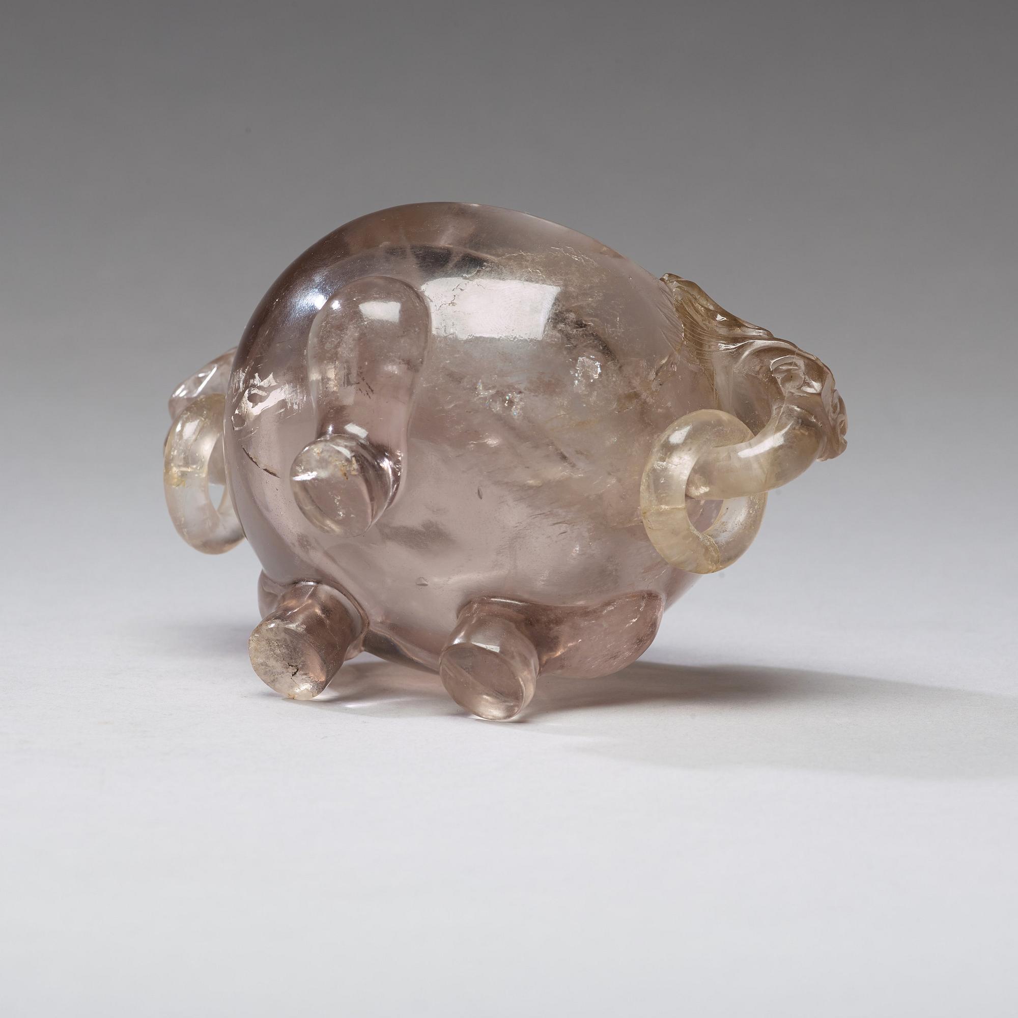 A rock chrystal censer with cover, Qing dynasty (1644-1912).
