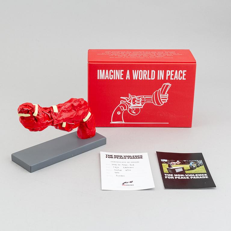 Carl-Fredrik Reuterswärd/ The Non-Violence Project Foundation, a polyresin sculpture 2017, Certificate numbered 12/30.