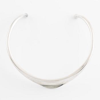 Bent Knudsen sterling silver necklace neck ring, Denmark.
