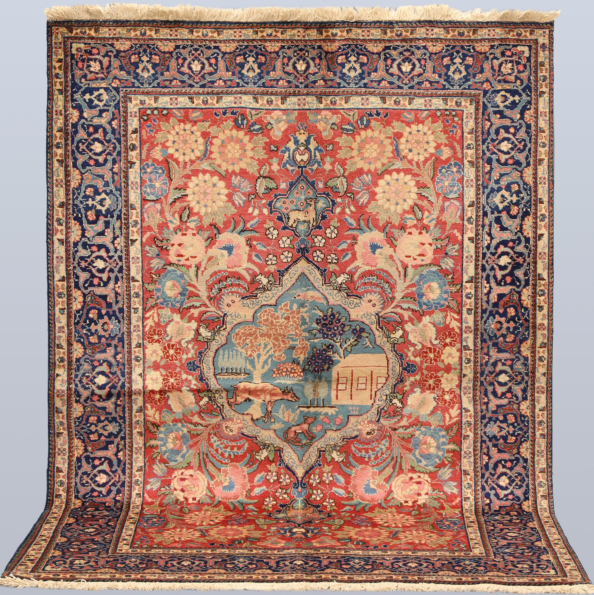 A semi-antique Tabriz carpet, c. 196 x 141 cm.