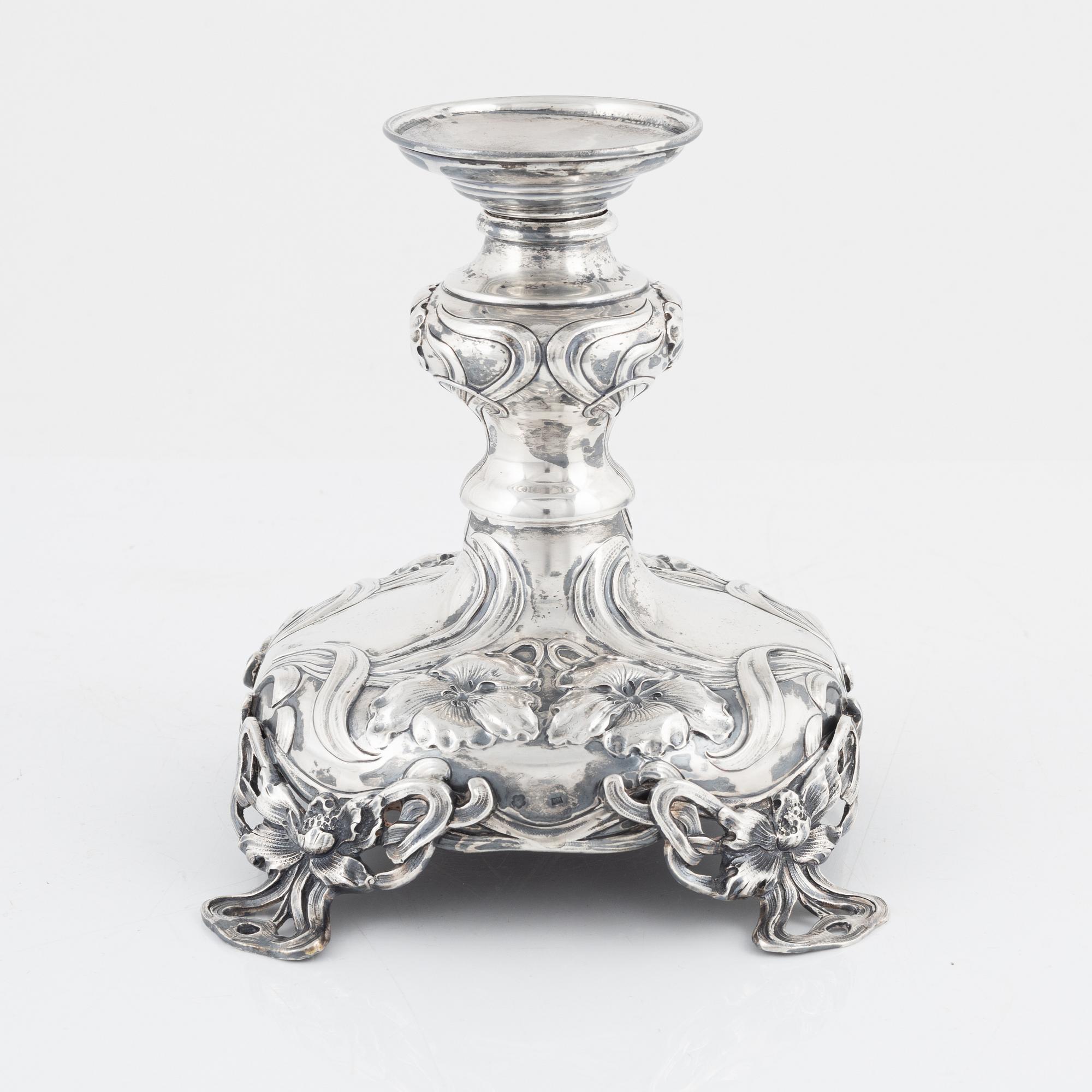 An Austro-Hungarian Art Nouveau Silver Candlestick, Vienna circa 1900.