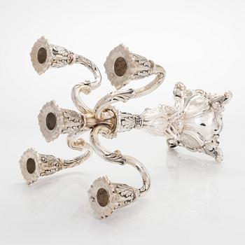Kandelaber, silver, Auran Kultaseppä Oy, Åbo 1975-76.